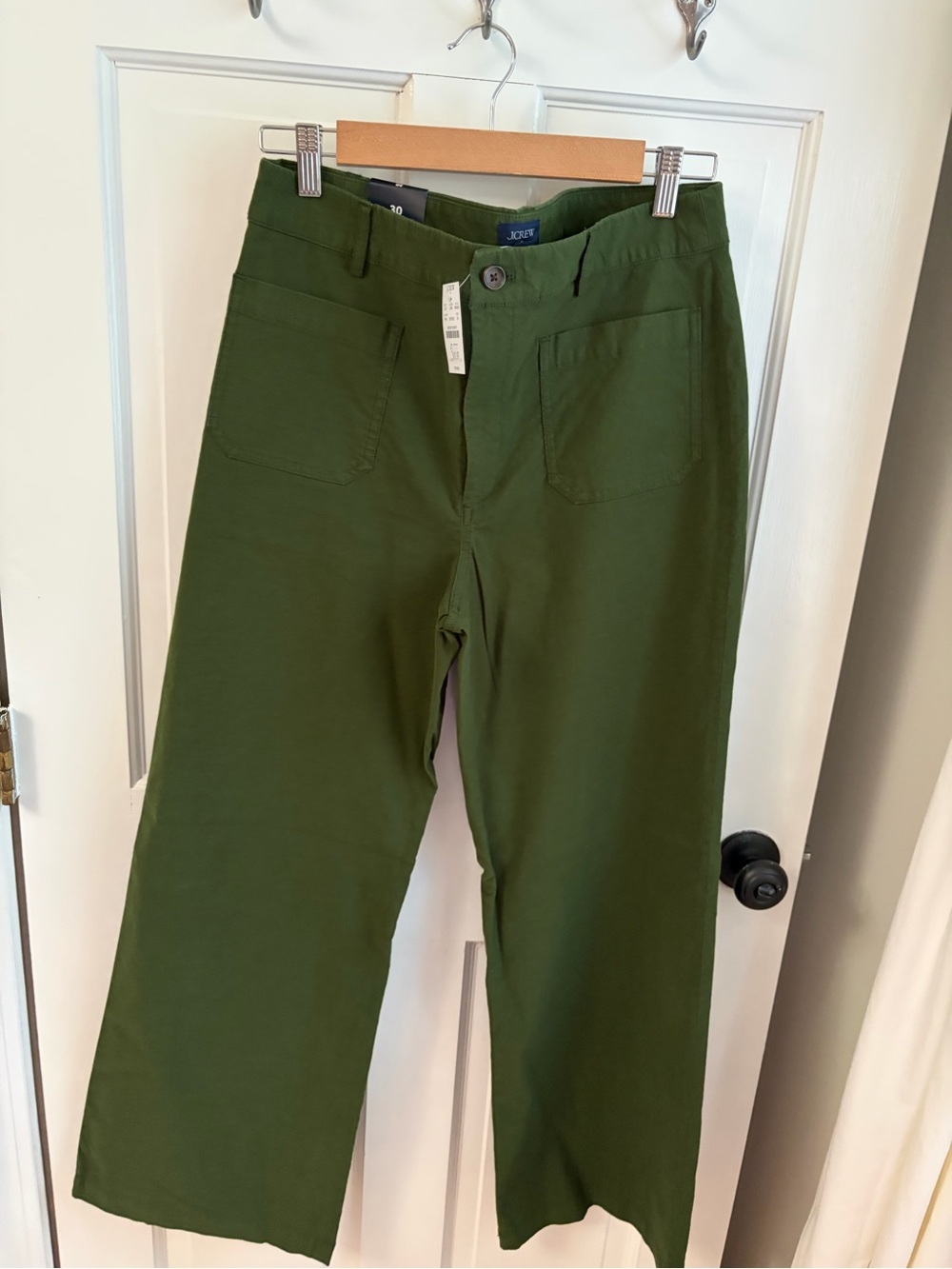 J. Crew Olive Green Wide-Leg Chinos